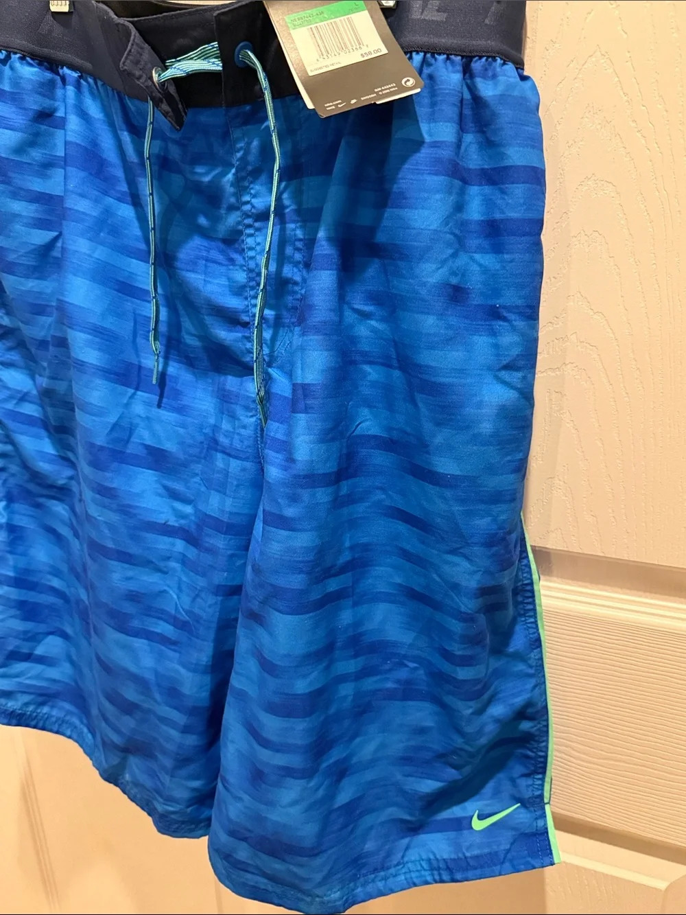 Nike Blue & Navy Men's Swim Trunks with Aqua - Picture 4 of 5